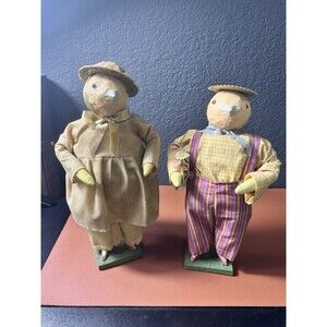 RARE Cody Foster Vintage Pair Easter Chicks Man Woman Tall Figurines Dolls Decor
